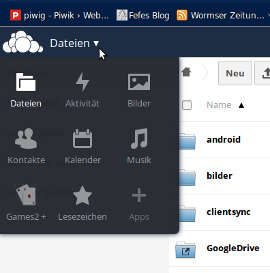 Owcloud7 Menue