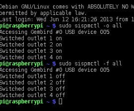 Raspberry pi schaltet Gembird Steckdosen